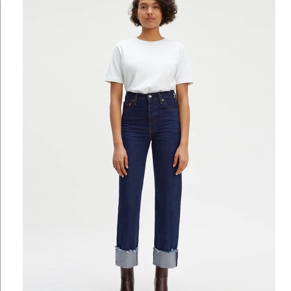 Levis Ribcage Straight Selvedge Womens 